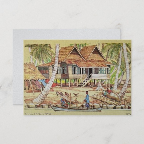Hand Drawn Malaysian Greeting Card - Kampong House - Picture 5 of 11
